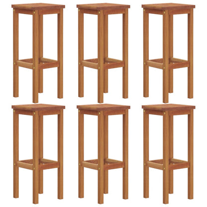 Sgabelli da Bar 6 pz in Legno Massello di Acacia