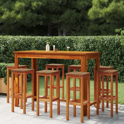 Sgabelli da Bar 8 pz in Legno Massello di Acacia | homemem39