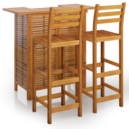 Set da Bar per Giardino 3 pz in Legno Massello di Acacia | homemem39