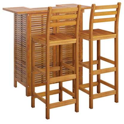 Set da Bar per Giardino 3 pz in Legno Massello di Acacia - homemem39