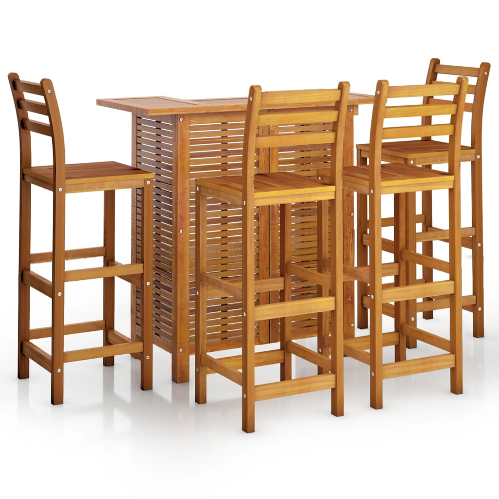 Set da Bar per Giardino 5 pz in Legno Massello di Acacia | homemem39