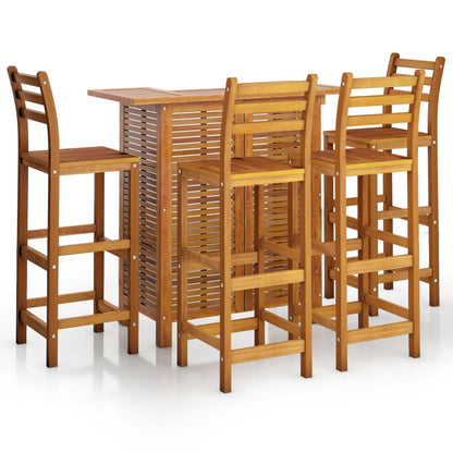 Set da Bar per Giardino 5 pz in Legno Massello di Acacia | homemem39