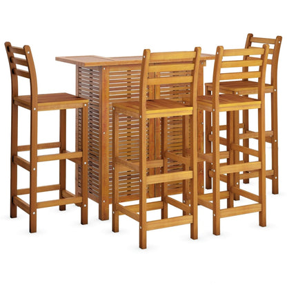 Set da Bar per Giardino 5 pz in Legno Massello di Acacia | homemem39