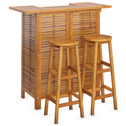 Set da Bar per Giardino 3 pz in Legno Massello di Acacia | homemem39