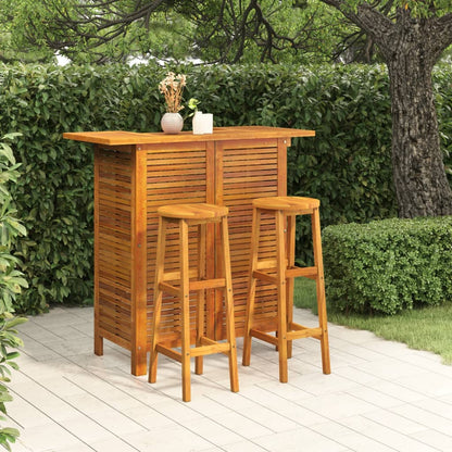 Set da Bar per Giardino 3 pz in Legno Massello di Acacia | homemem39