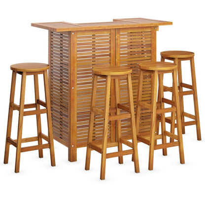 Set da Bar per Giardino 5 pz in Legno Massello di Acacia | homemem39