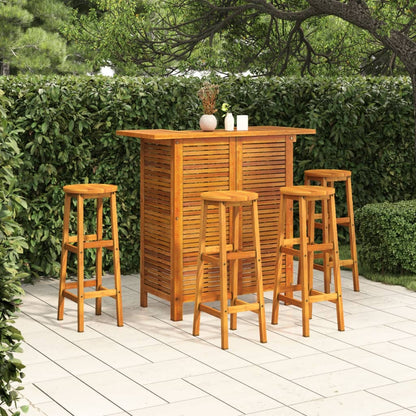 Set da Bar per Giardino 5 pz in Legno Massello di Acacia | homemem39