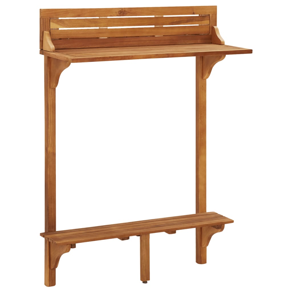 Set da Bar per Balcone 3 pz in Legno Massello di Acacia | homemem39