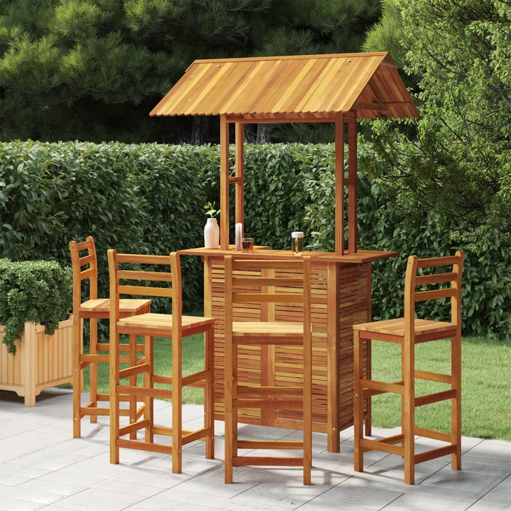 Set da Bar per Giardino 5 pz in Legno Massello di Acacia | homemem39