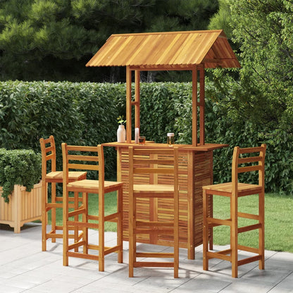 Set da Bar per Giardino 5 pz in Legno Massello di Acacia | homemem39