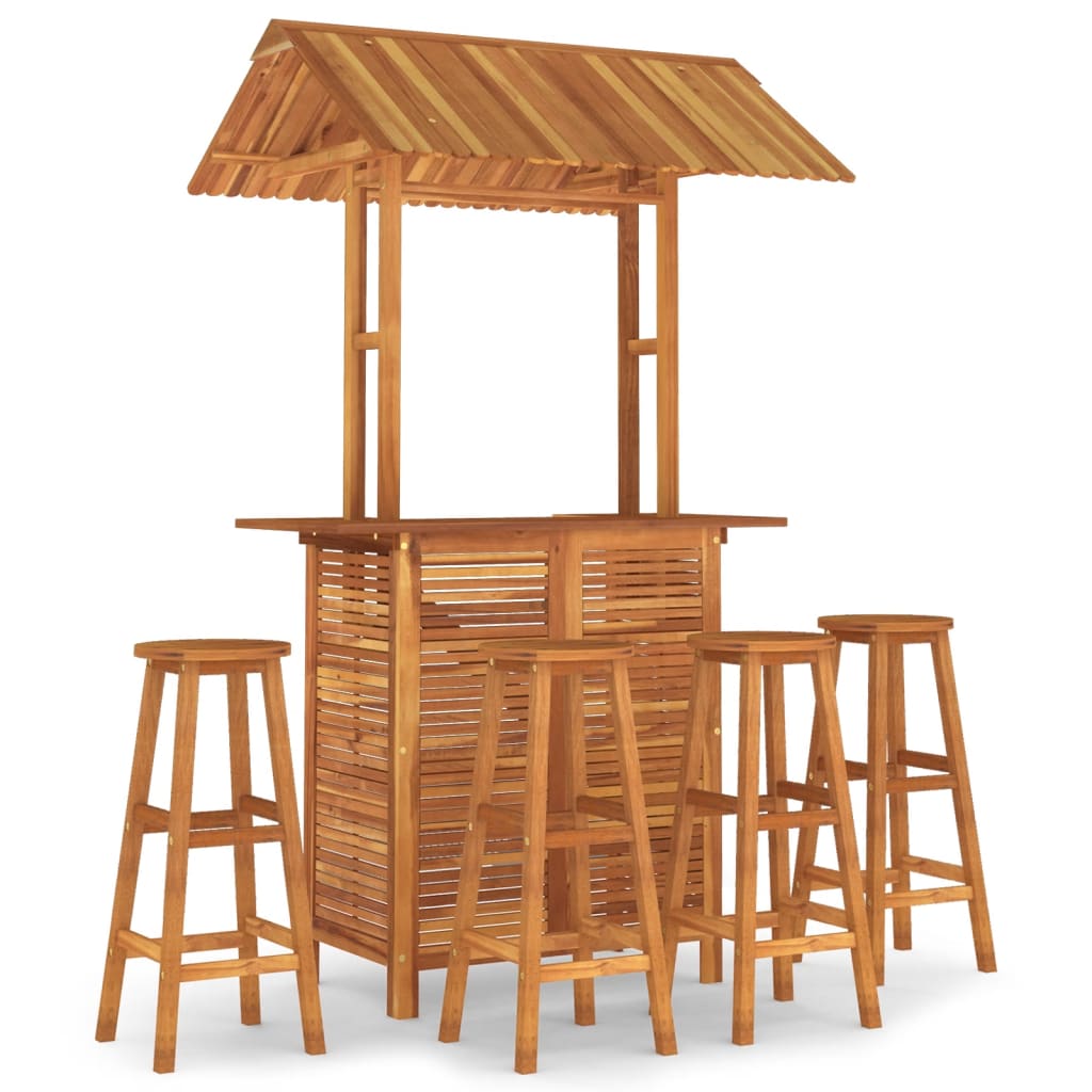 Set da Bar per Giardino 5 pz in Legno Massello di Acacia | homemem39