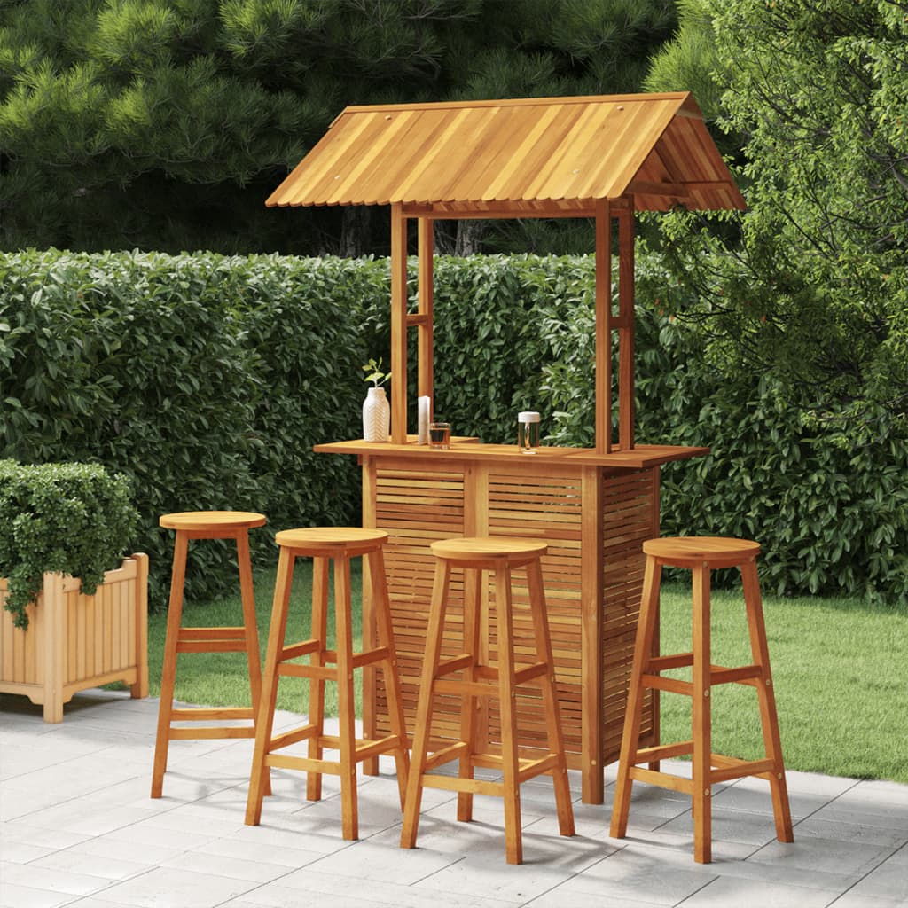 Set da Bar per Giardino 5 pz in Legno Massello di Acacia | homemem39