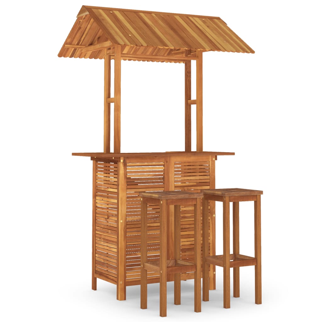 Set da Bar per Giardino 3 pz in Legno Massello di Acacia | homemem39