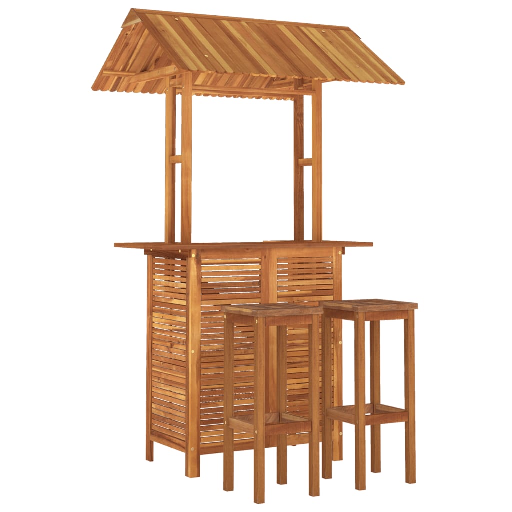 Set da Bar per Giardino 3 pz in Legno Massello di Acacia | homemem39