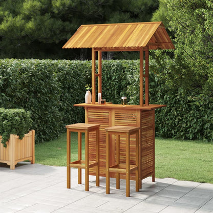 Set da Bar per Giardino 3 pz in Legno Massello di Acacia | homemem39