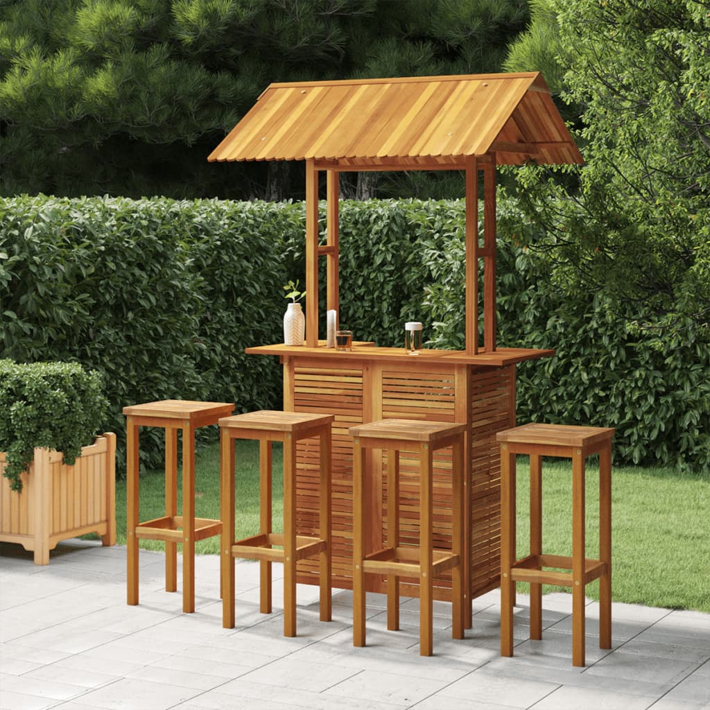 Set da Bar per Giardino 5 pz in Legno Massello di Acacia | homemem39