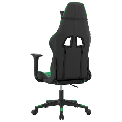 Sedia da Gaming Massaggiante Nero e Verde in Similpelle