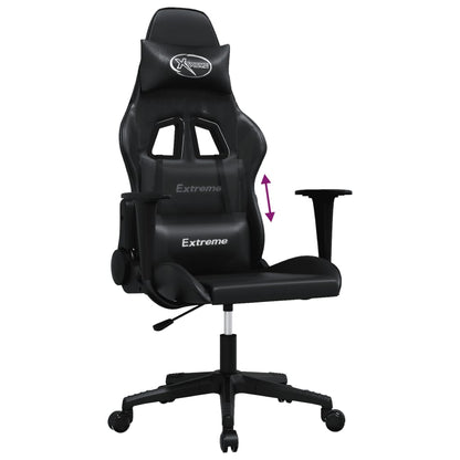 Sedia da Gaming Massaggiante Nera in Similpelle - homemem39