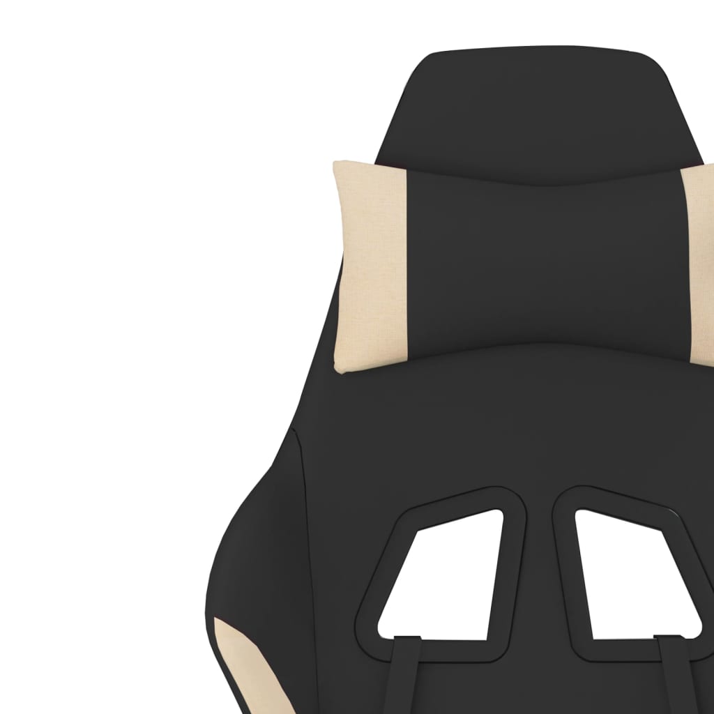 Sedia da Gaming Nero e Crema in Tessuto