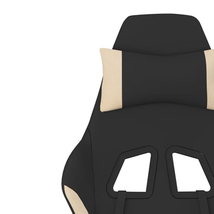 Sedia da Gaming Nero e Crema in Tessuto