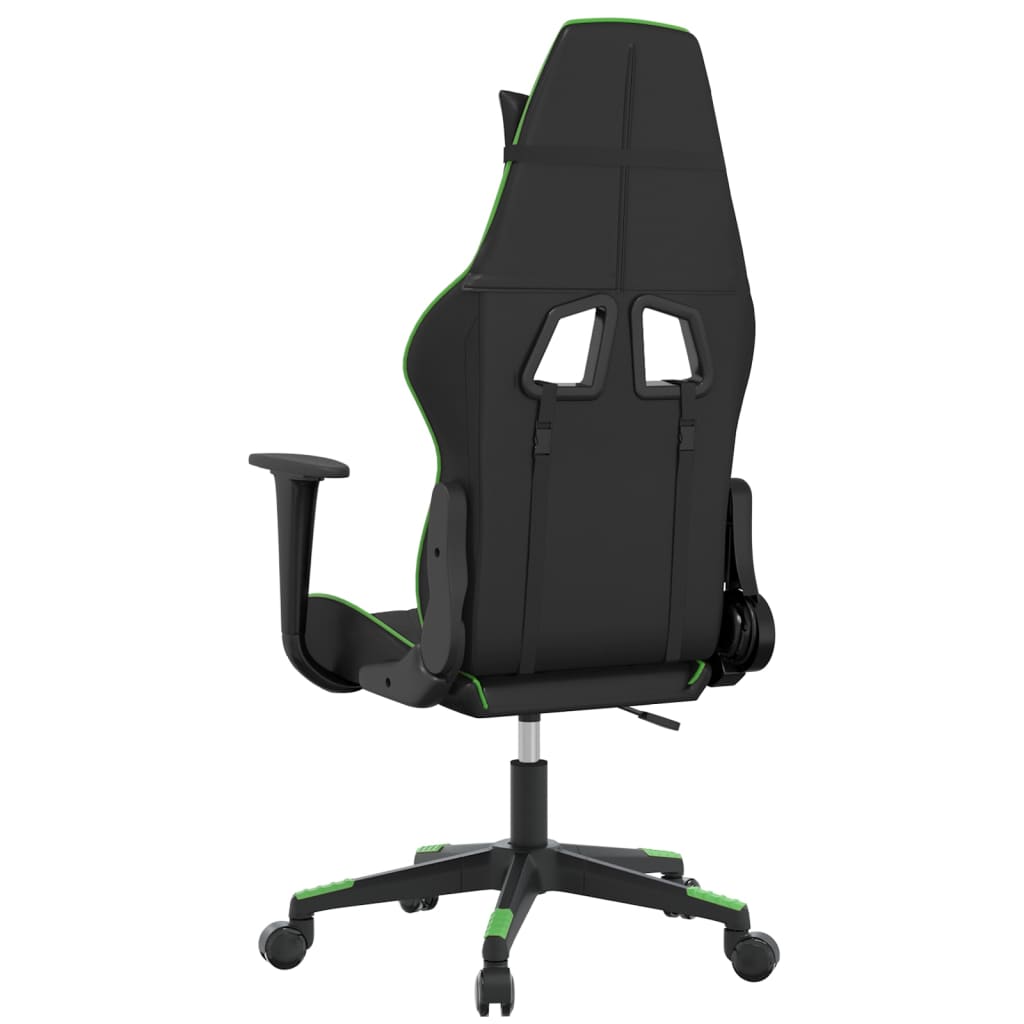 Sedia da Gaming Massaggiante Nero e Verde in Similpelle