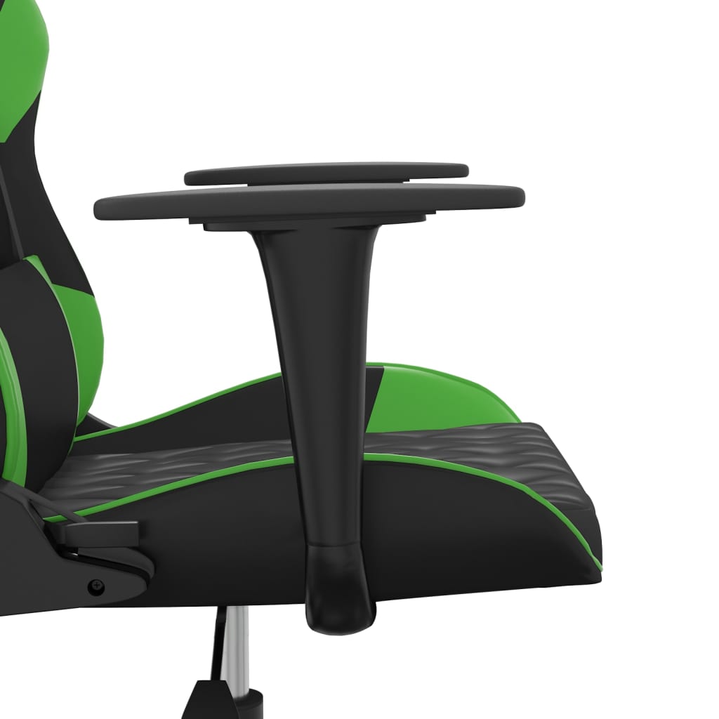 Sedia da Gaming Massaggiante Nero e Verde in Similpelle