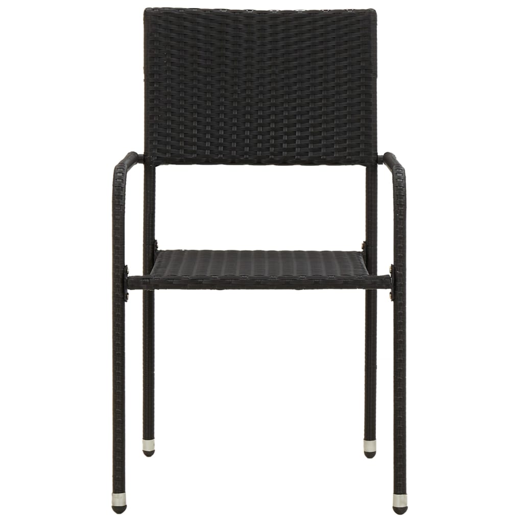 Set da Pranzo da Giardino 3 pz in Polyrattan Nero | homemem39