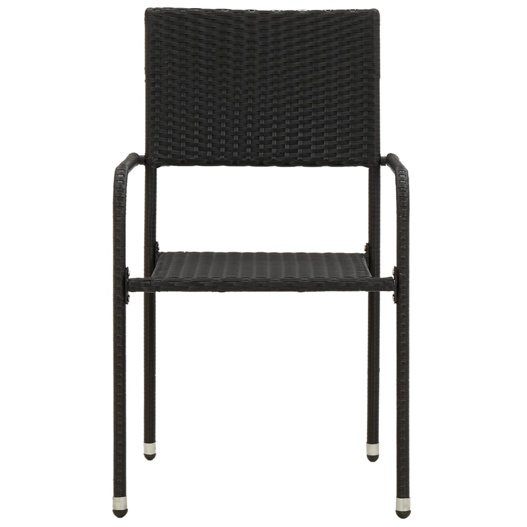 Set da Pranzo per Giardino 5 pz in Polyrattan Nero | homemem39