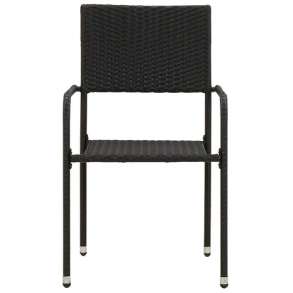 Set da Pranzo per Giardino 5 pz in Polyrattan Nero | homemem39