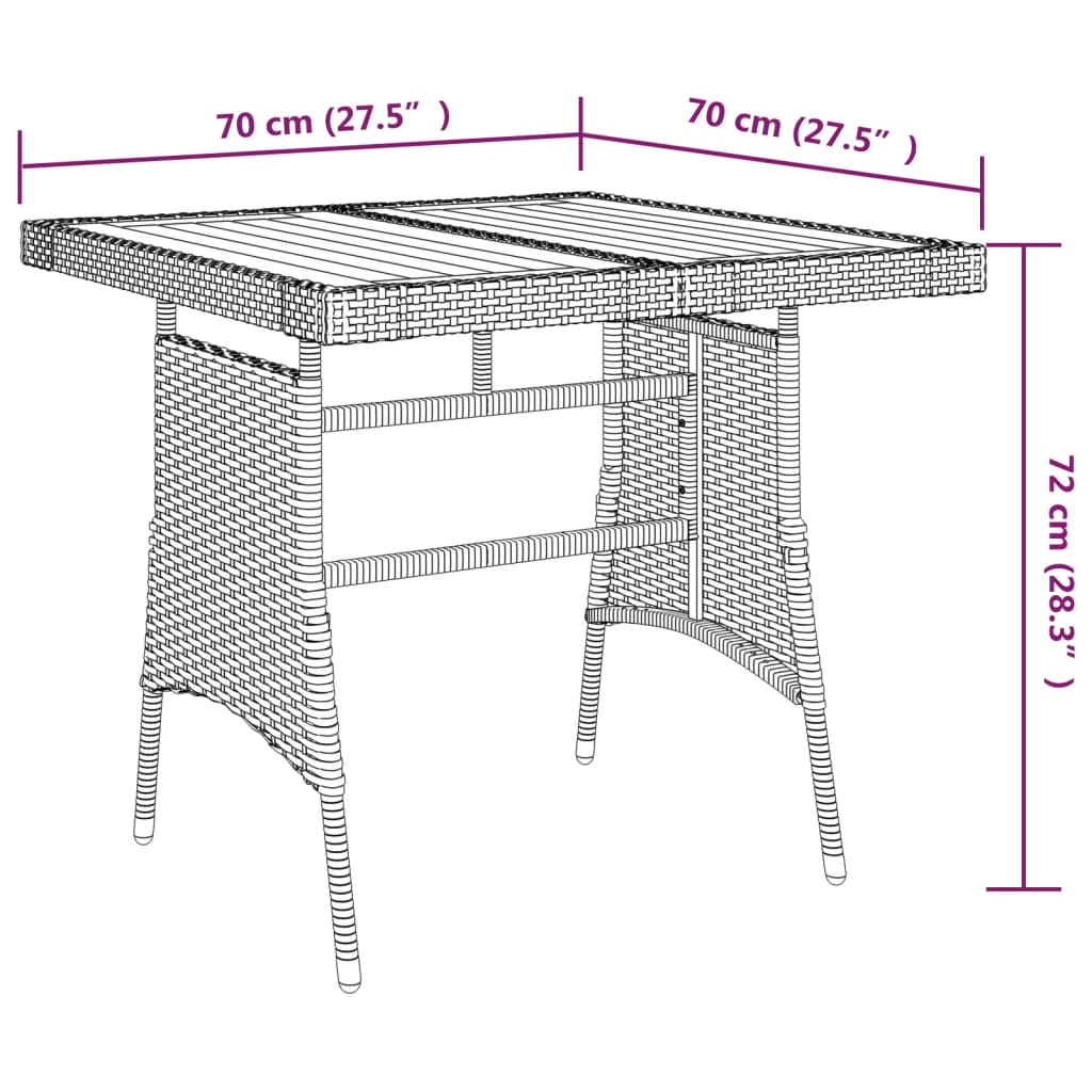 Set da Pranzo per Giardino 5 pz in Polyrattan Nero | homemem39