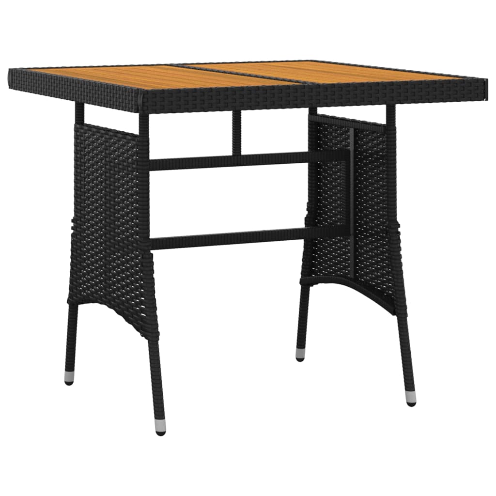 Set da Pranzo per Giardino 3 pz in Polyrattan Nero | homemem39