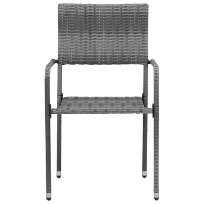 Set da Pranzo per Esterni 5 pz in Polyrattan Grigio - homemem39