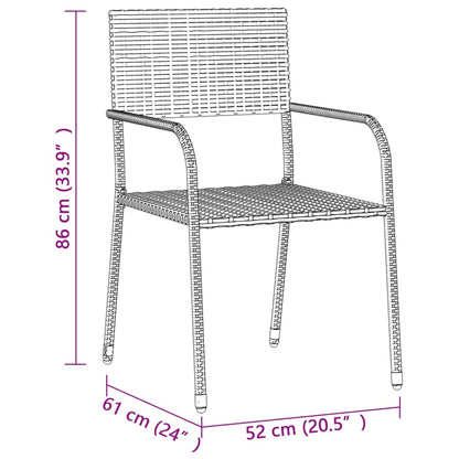 Set da Pranzo per Esterni 7 pz in Polyrattan Grigio | homemem39