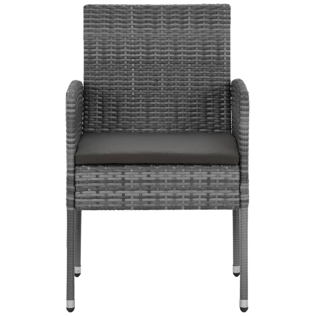 Set da Pranzo per Esterni 5 pz in Polyrattan Grigio | homemem39