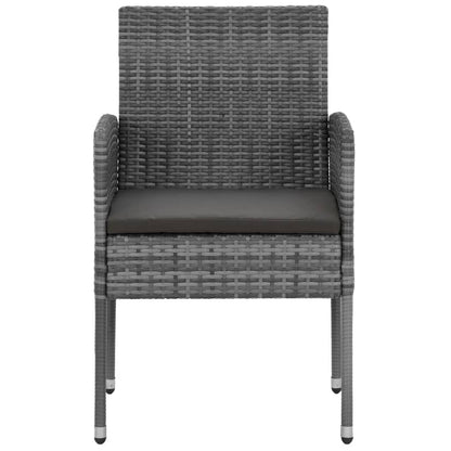 Set da Pranzo per Esterni 5 pz in Polyrattan Grigio | homemem39