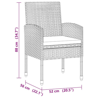 Set da Pranzo per Esterni 5 pz in Polyrattan Grigio | homemem39