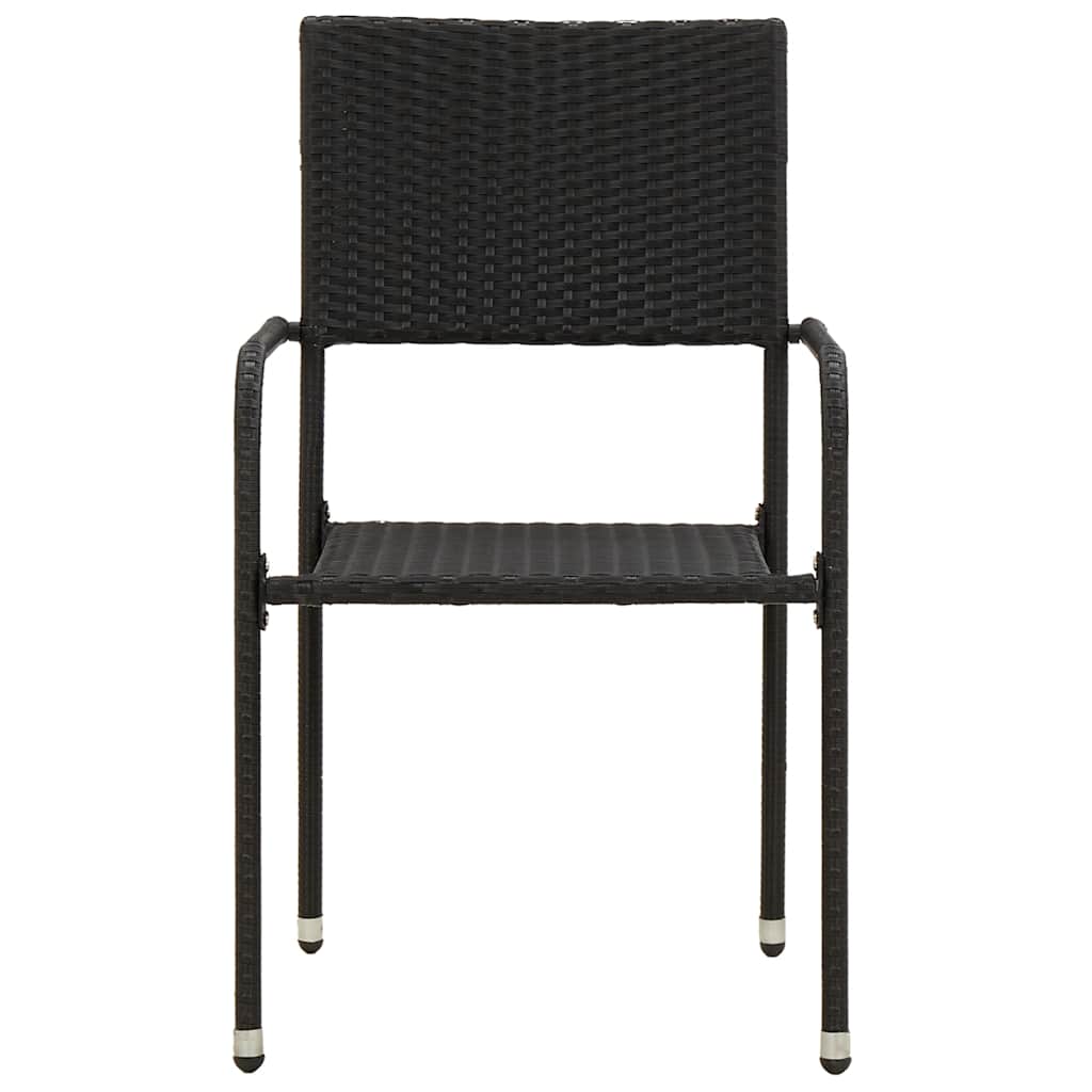 Set da Pranzo per Esterni 7 pz in Polyrattan Nero | homemem39