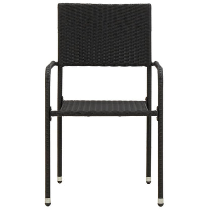 Set da Pranzo per Esterni 7 pz in Polyrattan Nero | homemem39