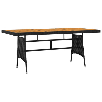 Set da Pranzo per Esterni 7 pz in Polyrattan Nero | homemem39