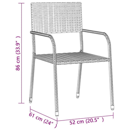 Set da Pranzo per Esterni 7 pz in Polyrattan Nero | homemem39