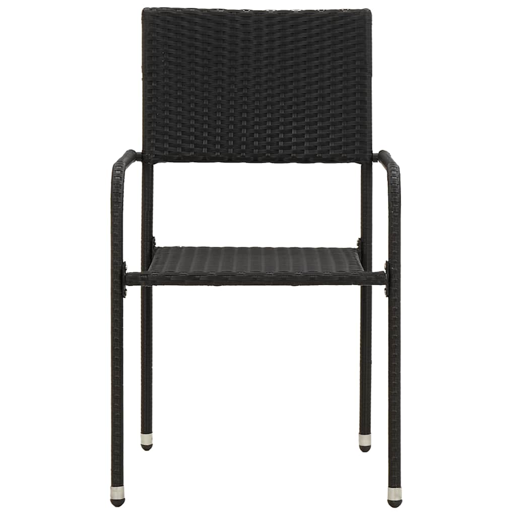 Set da Pranzo per Esterni 9 pz in Polyrattan Nero | homemem39