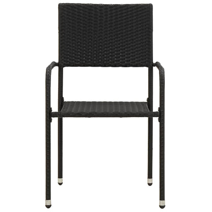 Set da Pranzo per Esterni 9 pz in Polyrattan Nero | homemem39