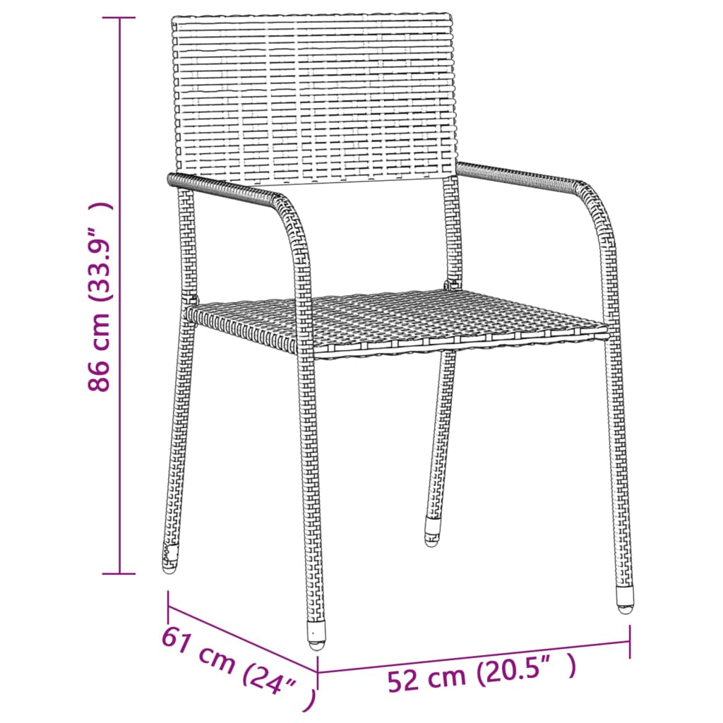 Set da Pranzo per Esterni 9 pz in Polyrattan Nero | homemem39
