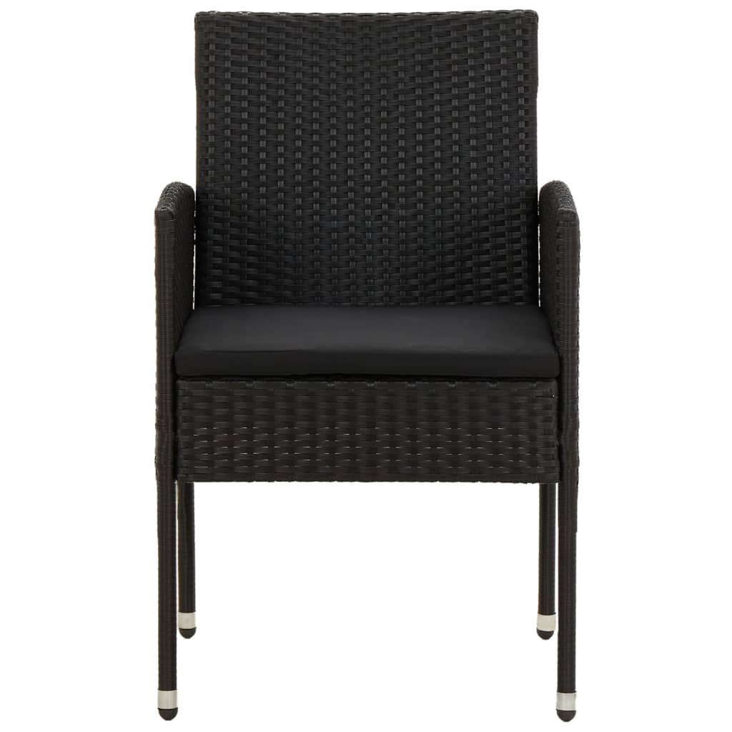 Set da Pranzo per Esterni 7 pz in Polyrattan Nero | homemem39