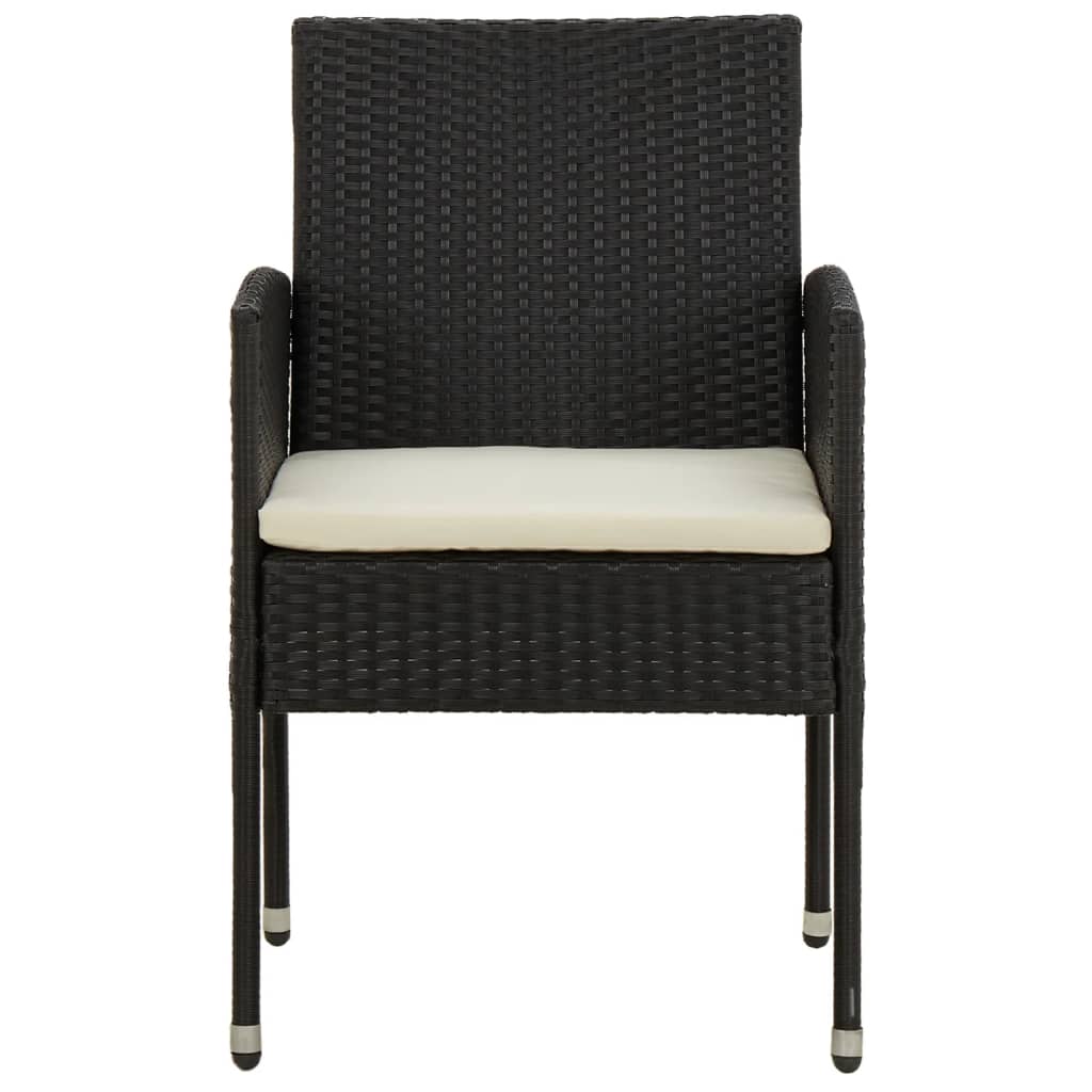Set da Pranzo per Esterni 9 pz in Polyrattan Nero | homemem39