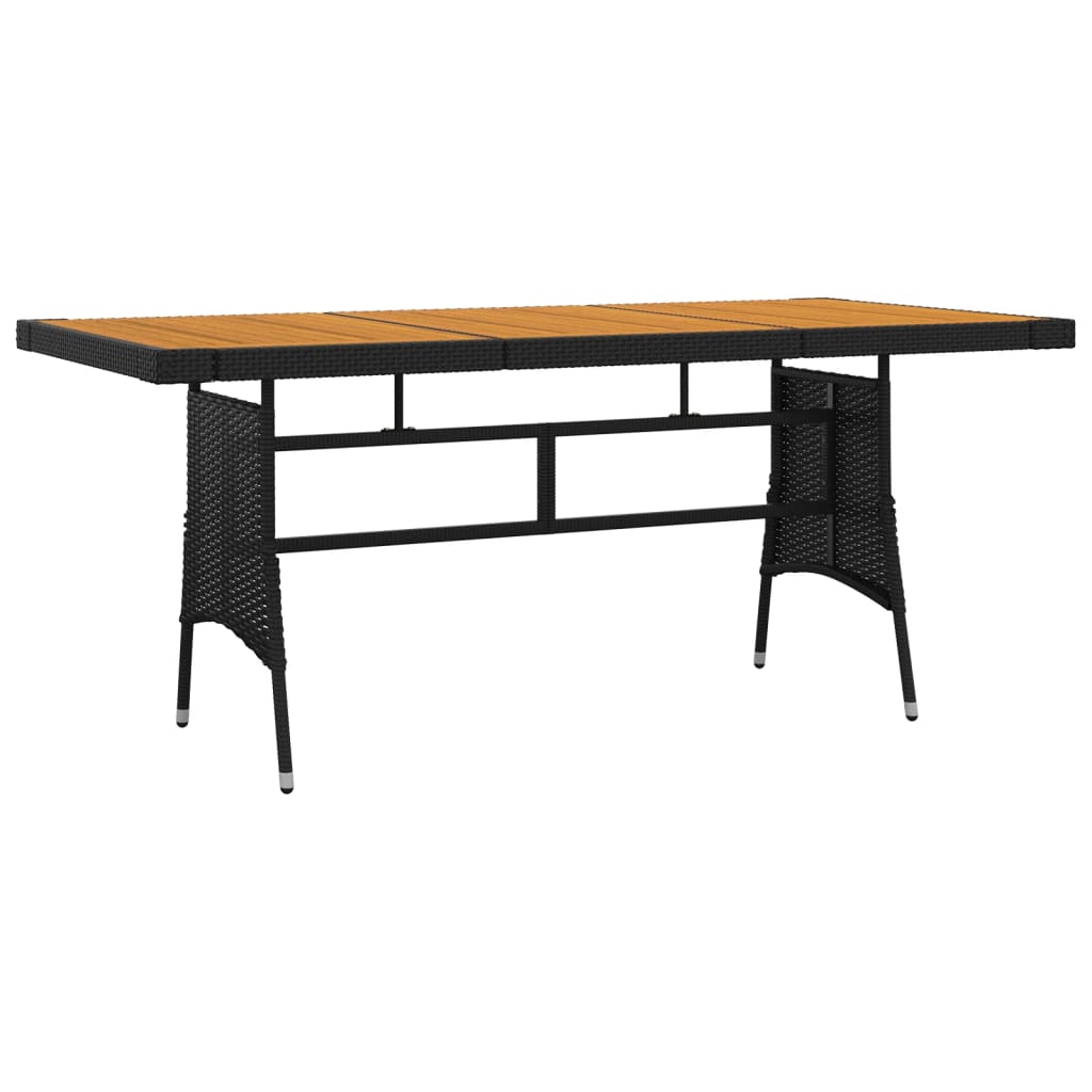 Set da Pranzo per Esterni 9 pz in Polyrattan Nero | homemem39