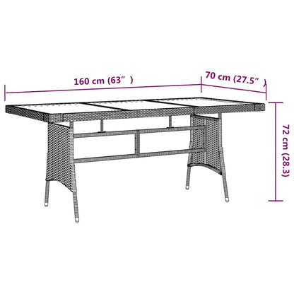 Set da Pranzo per Esterni 9 pz in Polyrattan Nero | homemem39