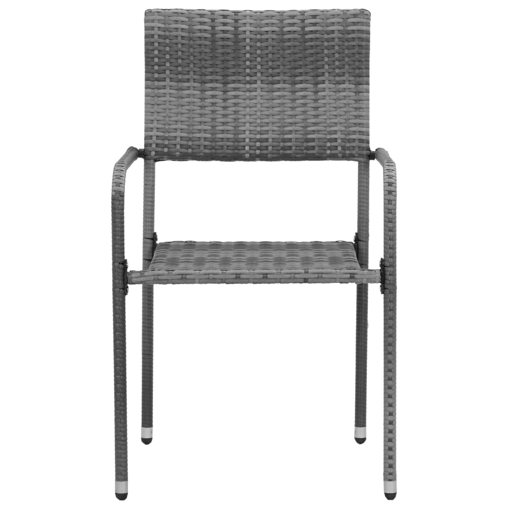 Set da Pranzo per Esterni 7 pz in Polyrattan Grigio | homemem39