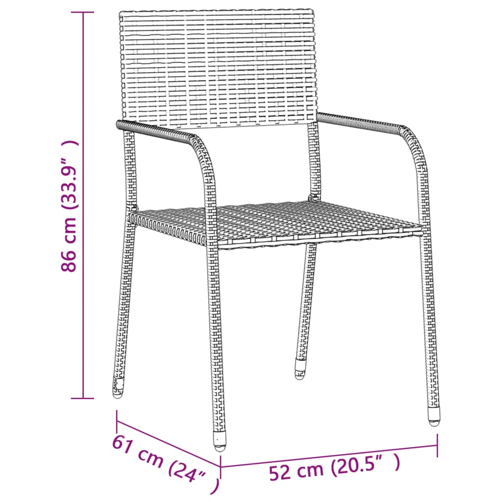 Set da Pranzo per Esterni 7 pz in Polyrattan Grigio | homemem39