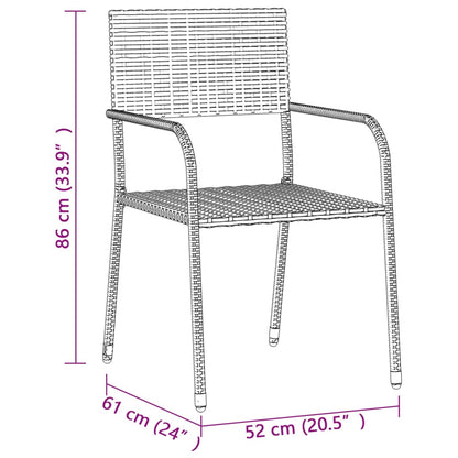 Set da Pranzo per Esterni 7 pz in Polyrattan Grigio | homemem39
